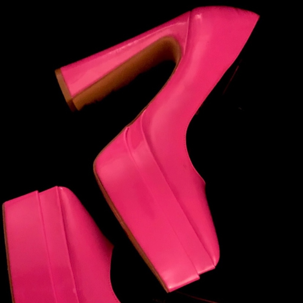 Pink Stack Pumps - image 1